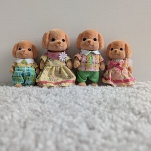 Calico Critters Toy Poodle Dog Family Mom Dad Brother Sister CC1735